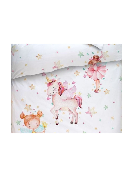 Anna Riska Iris Baby Sheets Set Crib Cotton Satin White 120x160cm 3pcs