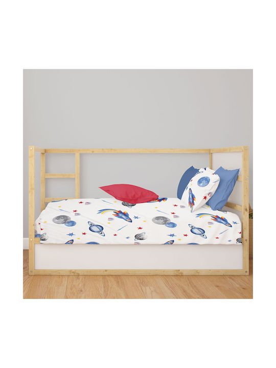 Dimcol Bebe Space Baby Sheets Set Crib Cotton Multicolored 120x160cm 3pcs