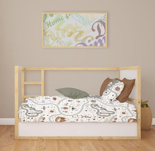 Dimcol Baby Sheets Set Crib Cotton White 120x160cm 3pcs