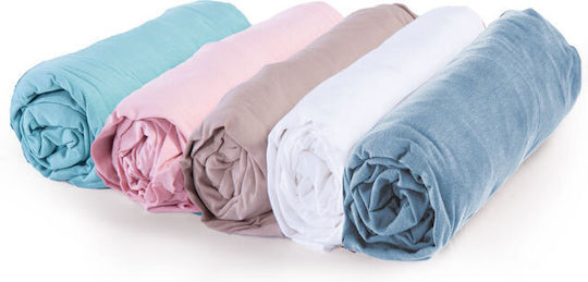 Nef-Nef Homeware Βρεφικό Σεντόνι Κούνιας Φανελένιο με Λάστιχο Jersey Μπεζ 70x140εκ.