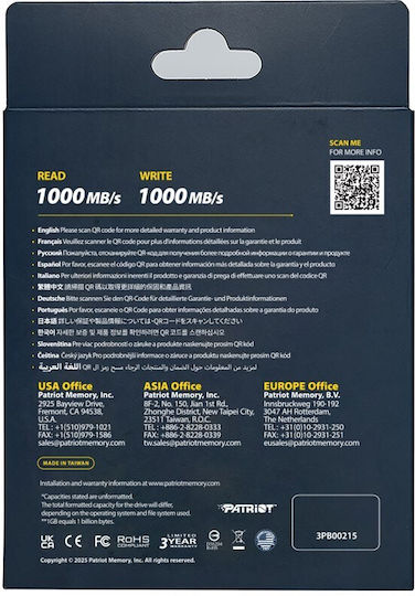 Patriot Transporter Lite USB 3.2 / USB-C Εξωτερικός SSD 2TB 2.5" Μαύρο