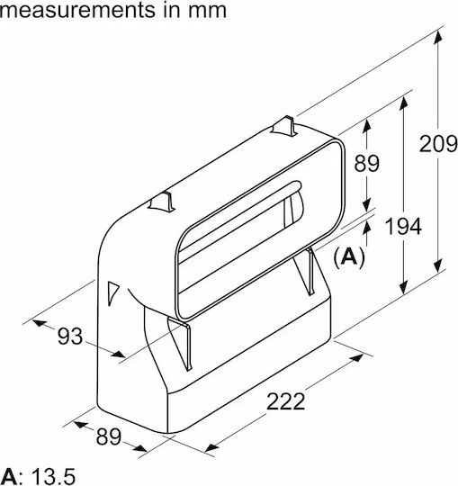 Bosch Link/Ecke Dunstabzugshaube Kompatibel mit Bosch 22.2x8.9cm