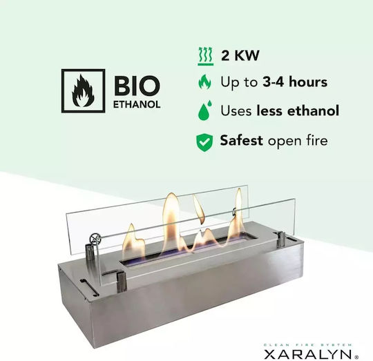 Xaralyn Burner S Internal / Outdoor Floor Bioethanol Fireplace Gray 41x40.8x13.7cm