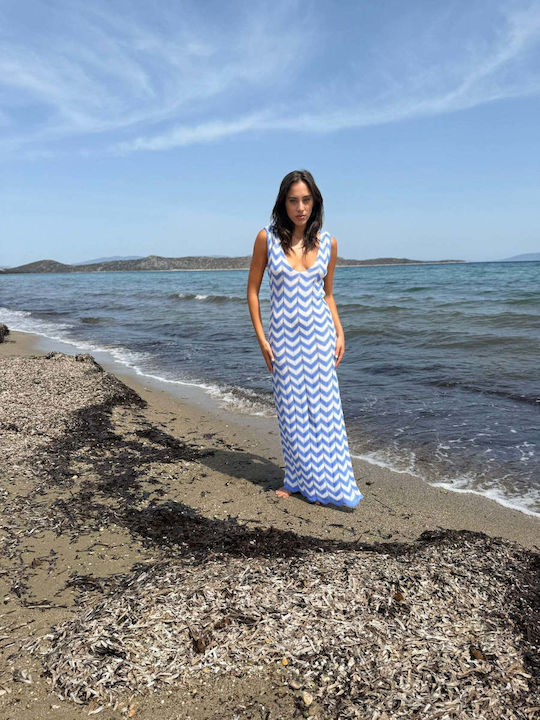 Achilleas Accessories Women's Maxi Caftan Beachwear Blue