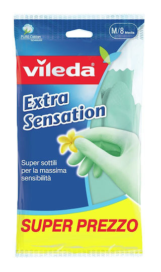 Vileda Pair of Dermo Plus Nitrile Cleaning Gloves Large Green