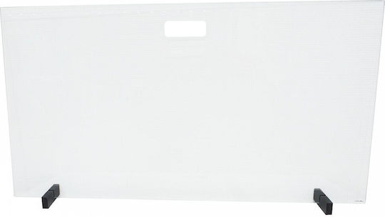 Zogometal Γυάλινο Προστατευτικό Τζακιού 90x50cm Μαύρο
