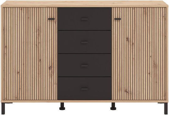 Μπουφές Avignon 138 Artisan Oak, Μαύρο 139x40x90cm