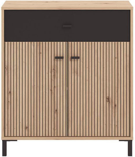 Sideboard Avignon 80 Wooden Artisan Oak-black 80x40x90cm