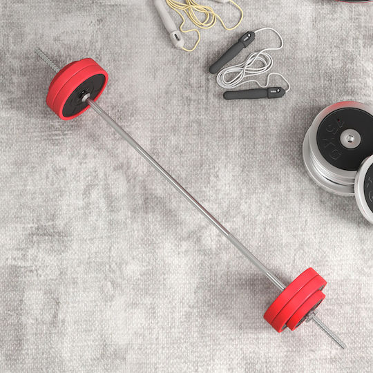 Sportnow Ίσια Μπάρα Φ25mm 7kg Μήκους 170cm με Βιδωτά Κολάρα