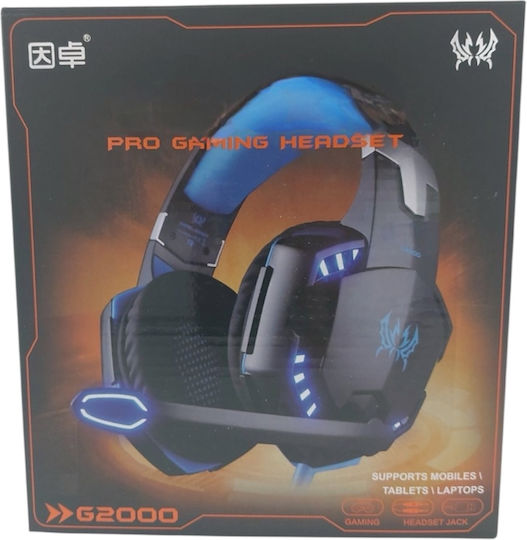 Kotion Each G2000 Over Ear Gaming Headset με σύνδεση 3.5mm / USB Μπλε