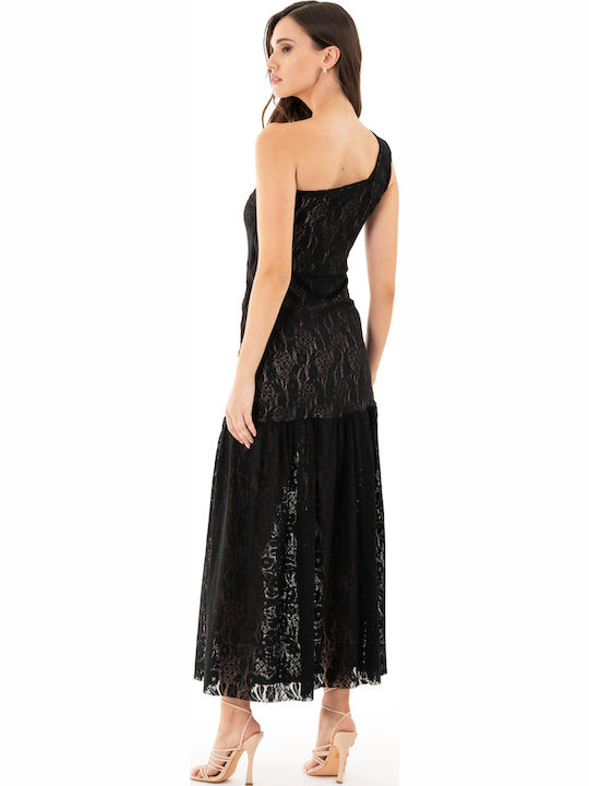 Langes Kleid Limited Edition One-Shoulder-Spitze