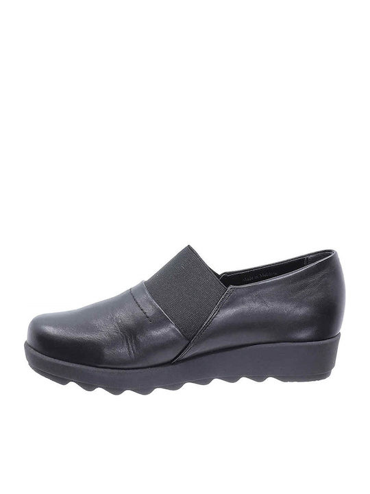 KK169021 Anatomische Damen Slip-Ons Leder Schwarz