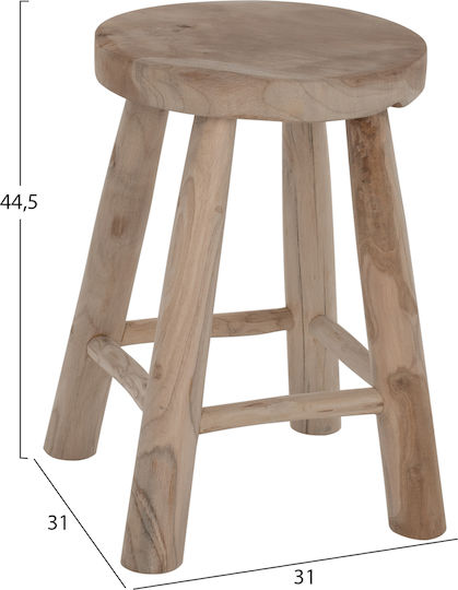 Σκαμπό Σαλονιού Ξύλινο Kont Καφέ 31x31x44.5εκ.