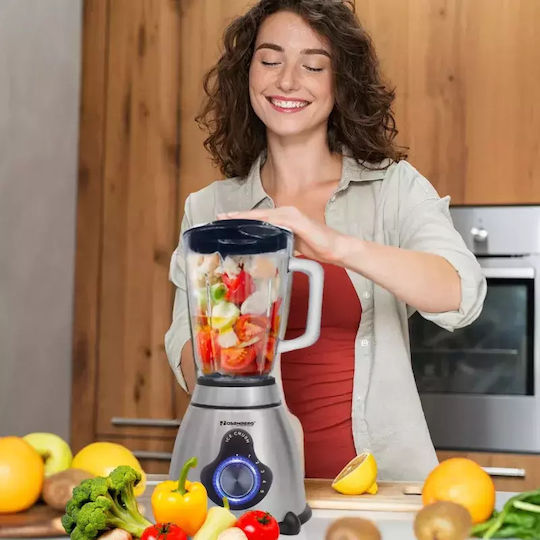 Rosenberg Μπλέντερ με Πλαστική Κανάτα 1.5 lt 800W Inox