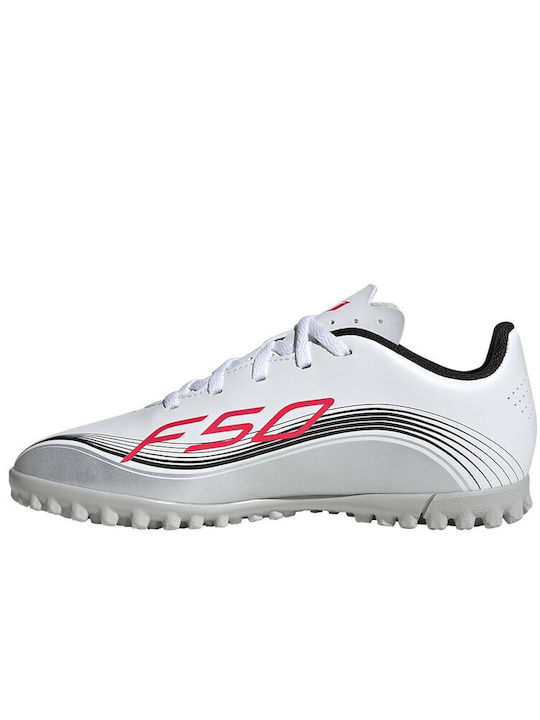 F50 Messi Club Kids Turf Soccer Shoes Cloud White / Lucid Red / Silver Metallic