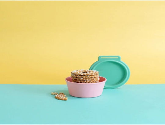 Green Cereal Jar with Lid Glass Pink 250ml