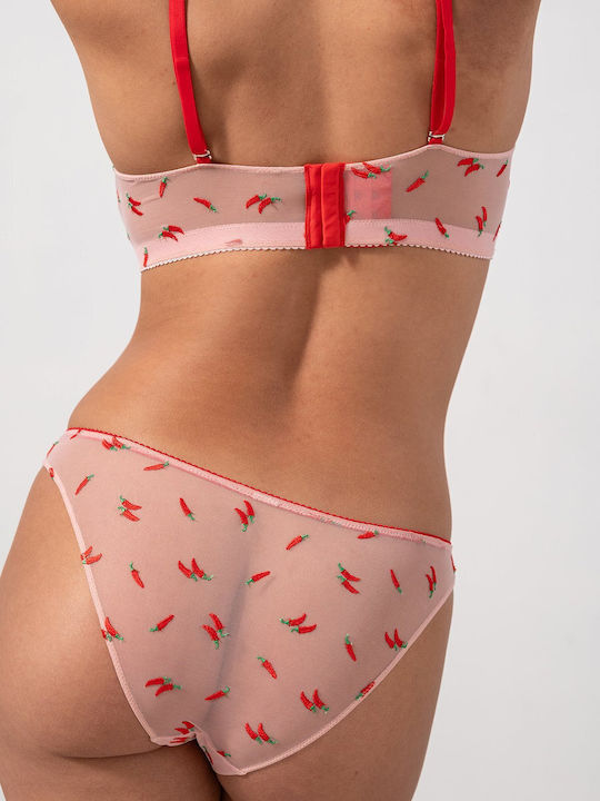 Damen-Slip Nahtlos Powder Pink Feuerrot