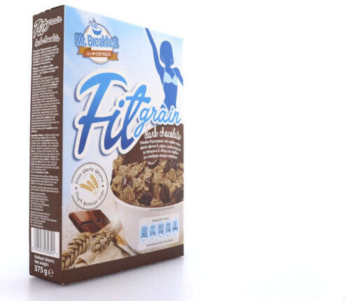 Mr.Breakfast Люспи Пшеница Fitgrain Dark Chocolate Пълнозърнест 375гр
