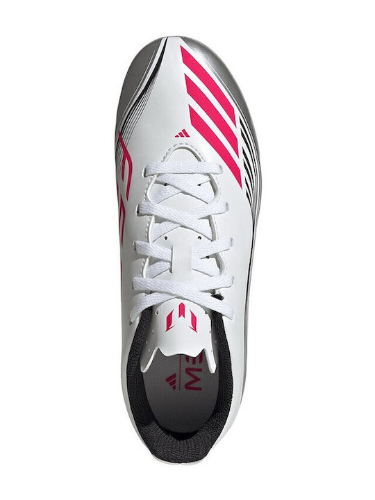 F50 Messi Club Kids Molded Soccer Shoes Cloud White / Lucid Red / Silver Metallic
