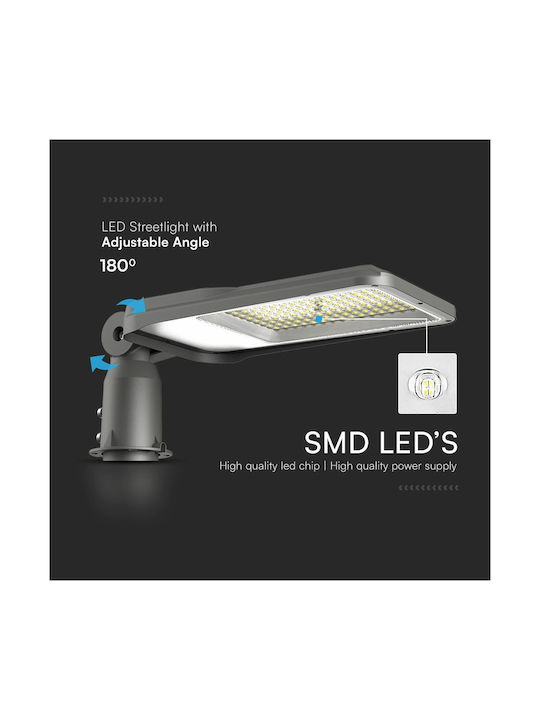 V-TAC Εξωτερικό Φωτιστικό LED Δρόμου 50W με Φυσικό Λευκό Φως IP65 Γκρι