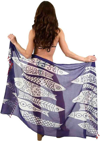 Aquablue Beach Towel Pareo with Fringes 180x100cm.