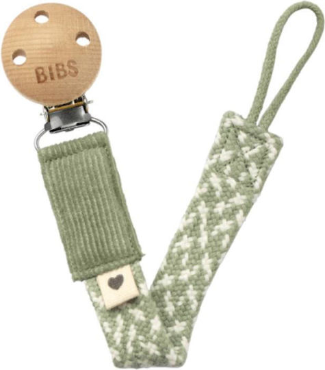 Bibs Pacifier Ribbon Paci Braid from Fabric Green