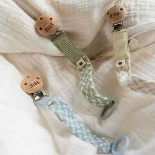 Bibs Pacifier Ribbon Paci Braid from Fabric Green