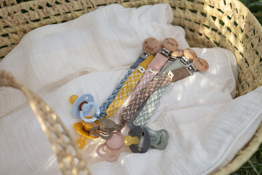Bibs Pacifier Ribbon Paci Braid from Fabric Green