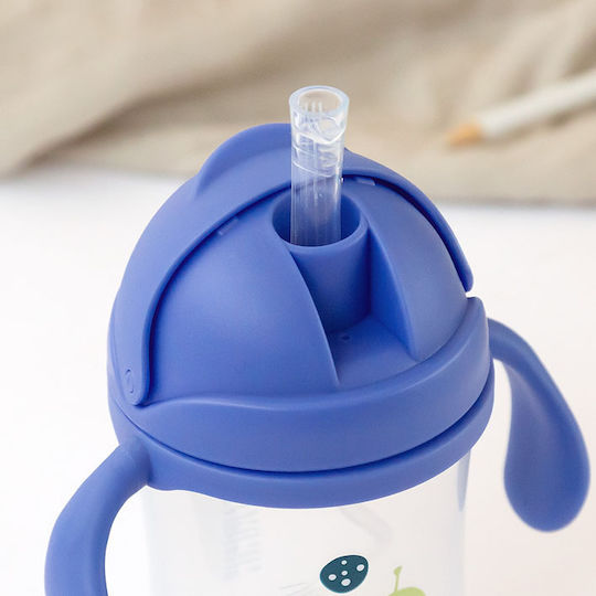 Kiokids Baby Cup with Handles and Straw Space made of Silicone Multicolour 300ml for 6m+