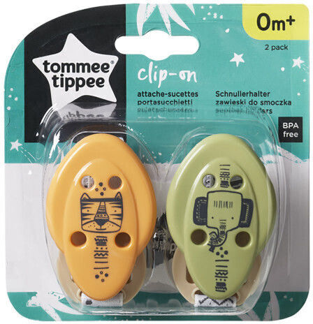 Tommee Tippee Κορδέλα Πιπίλας Elephant από Ύφασμα Τιγράκι / Ελεφαντάκι Πολύχρωμη 2τμχ