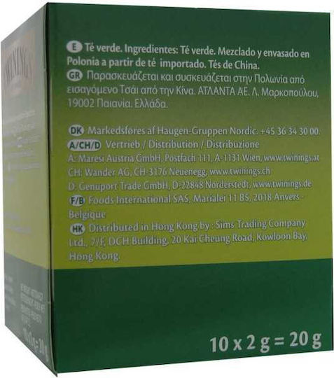 Twinings Πράσινο Τσάι Pure Green Tea 10 Φακελάκια