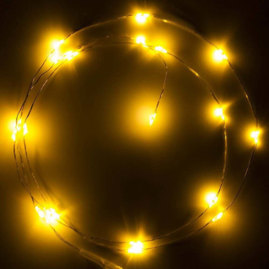 123 Λαμπάκια LED 1μ. Θερμό Λευκό Μπαταρίας σε Σειρά