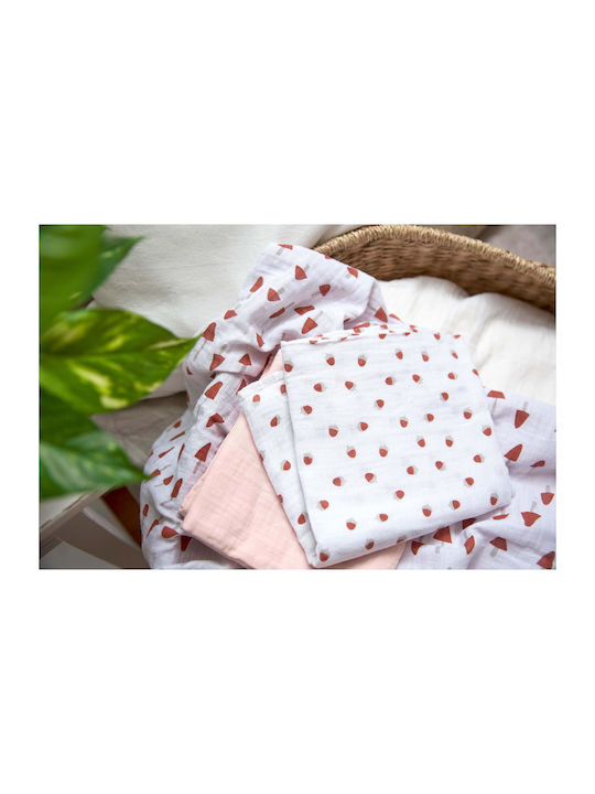 Laessig Πάνα Αγκαλιάς Powder Pink 85x85εκ. 3τμχ