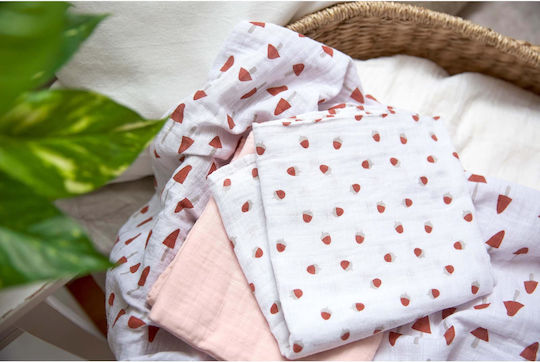 Laessig Πάνα Αγκαλιάς Powder Pink 85x85εκ. 3τμχ