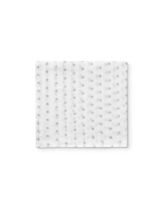 Interbaby Musselin-Kuscheldecke White, Grey Weiß 120x120cm.