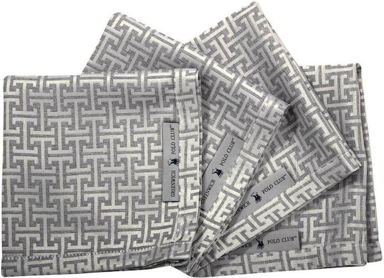 Greenwich Polo Club 3005 Σελτεδάκια Grey 40x40εκ. 4τμχ