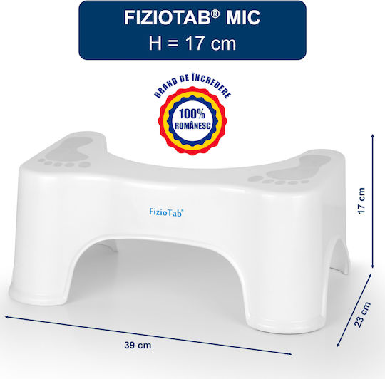 Fiziotab Taburet Mic Pentru Toaletă Soluție Naturală Împotriva Constipației Hemoroizilor Suport Pentru Picioare La Toaletă Înălțător Pentru Vasul De Toaletă Poziție Corectă De Ghemuit La Toaletă 1 Bucată Albă Înălțime 17 Cm