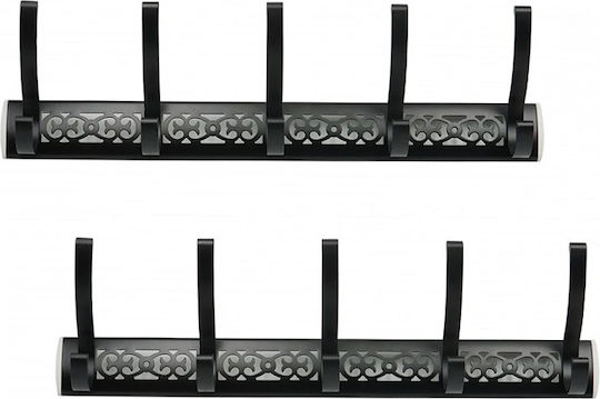 132-Β Wall-Mounted Bathroom Hook with 5 Positions Black