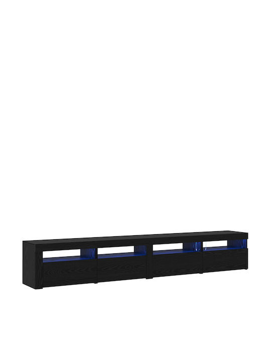 Living Room TV Unit with Lighting Black Oak L60xW35xH40cm