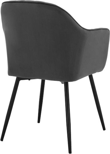 Sawyer Dining Room Velvet Armchair Grey 53x60x76cm 2pcs