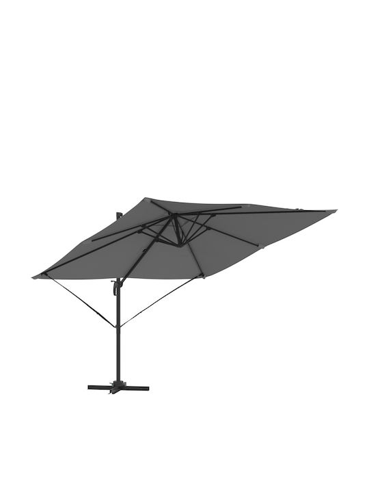 Hanging Aluminum Garden Parasol Grey 2.86x2.85xHeight 2.65m
