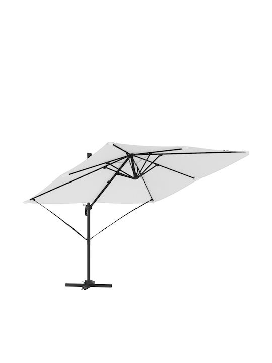 Hanging Square Aluminum Garden Parasol Beige 3x3xHeight 2.65m