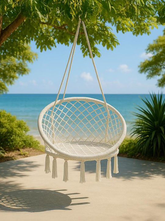 Nala Hanging Chair Fabric W80xD80xH125cm Beige