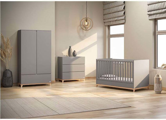 Casababy Zoom Σετ Βρεφικού Δωματίου με Κρεβάτι, Συρταριέρα & Ντουλάπα Γκρι / Μπεζ