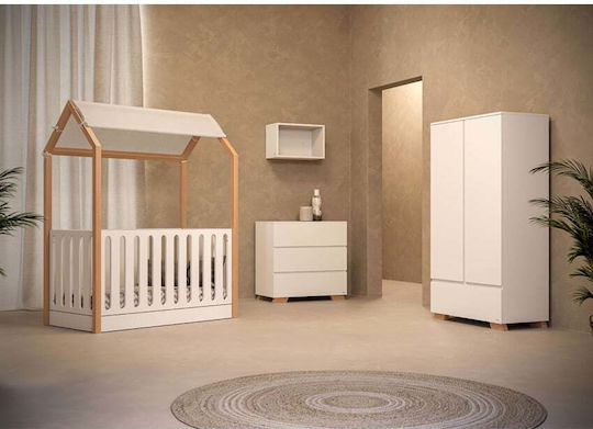 Casababy Winnie Nursery Furniture Set with Bed & Nursery Drawer White / Beige