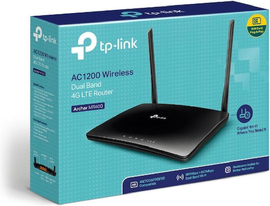 TP-LINK Archer MR400 v5 Ασύρματο 4G Router Wi‑Fi 5 με 3 Θύρες
