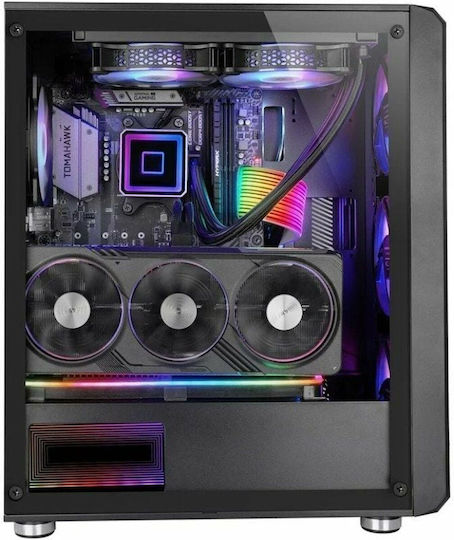 Mars Gaming MC-VAULT Gaming Midi Tower Computer Case with Side Window Black