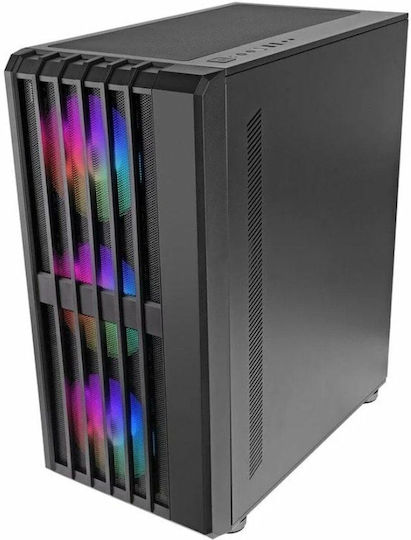 Mars Gaming MC-VAULT Gaming Midi Tower Computer Case with Side Window Black
