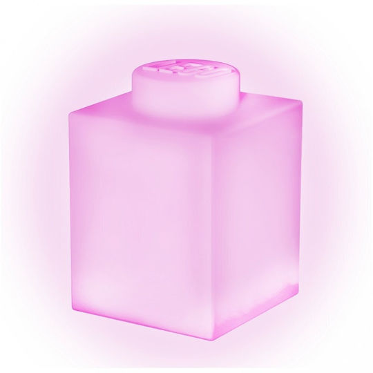 Joy-Toy LED Kinder Dekorative Lampe Lego Brick Rosa 8x8x15εκ.