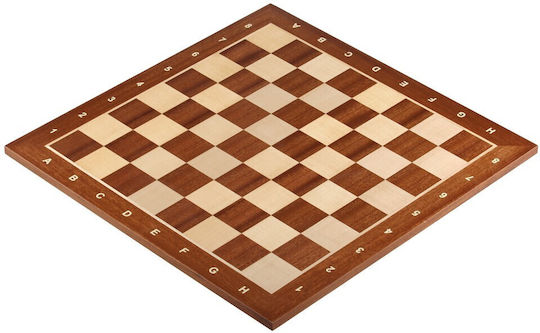 Chess Board No 5+ Description Mahogany Maple Inlay